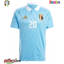 Camiseta Bélgica Lois Openda #20 Visitante Equipación Eurocopa 2024 manga corta